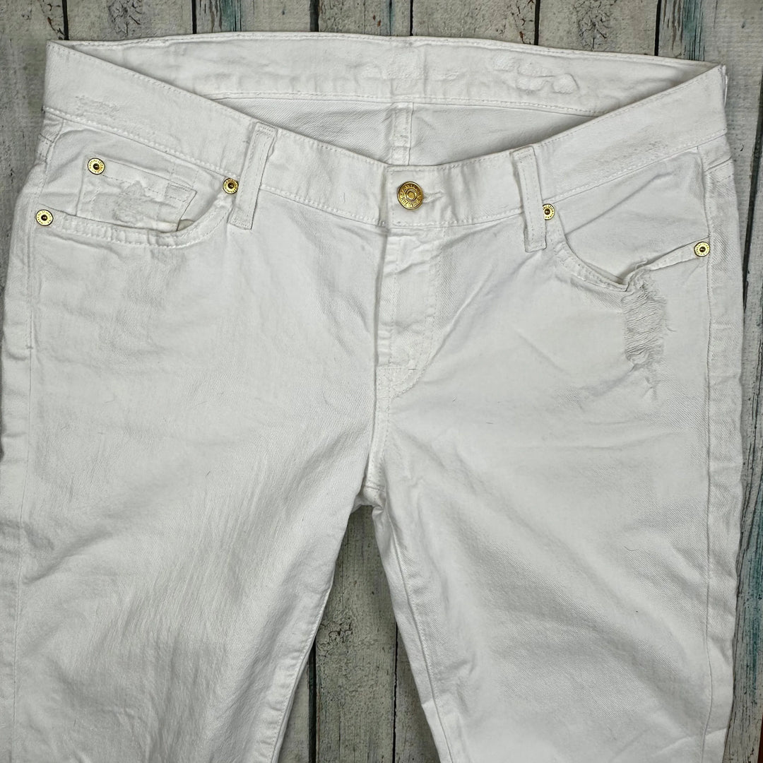 7 for all Mankind 'The Slim Original' White Jeans - Size 30 - Jean Pool