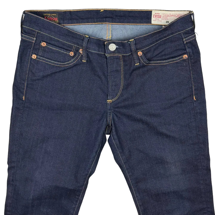 Evisu Japan Ladies Logo Pockets Slim Straight Jeans - Size 29