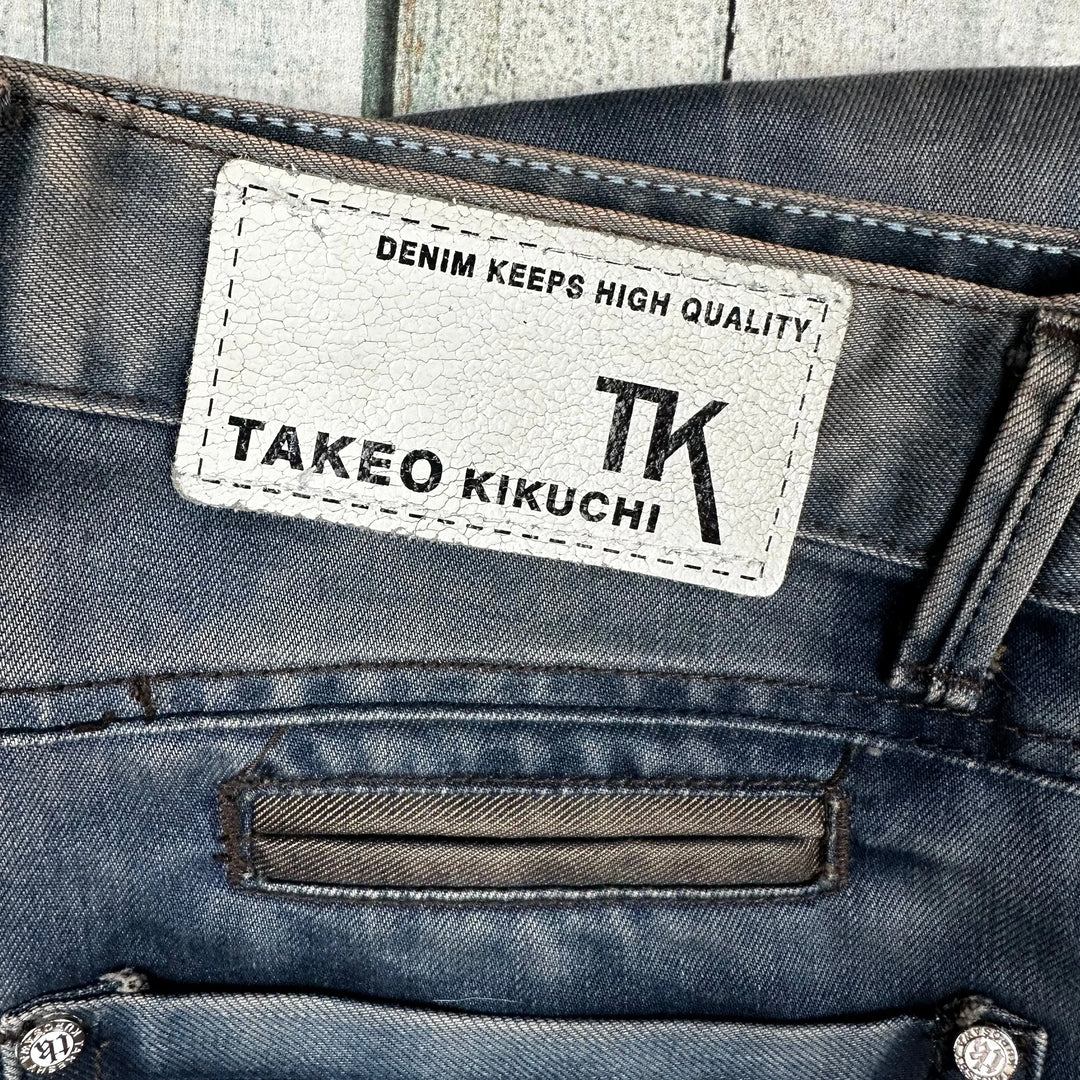 Takeshy Kurosawa Mens Distressed Straight Fit Jeans - Size 34 - Jean Pool