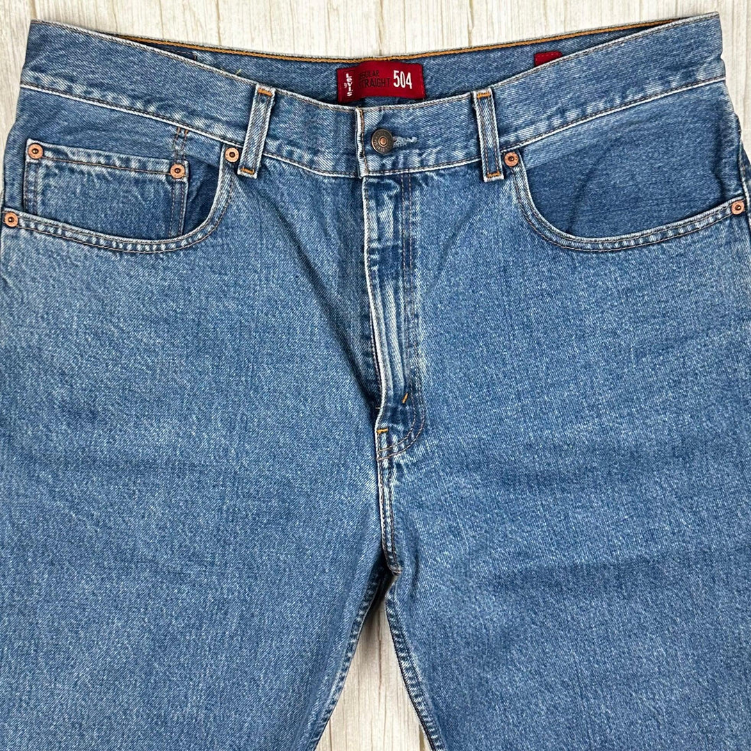 Levis Classic 504 Mens Regular Straight Jeans - Size 38