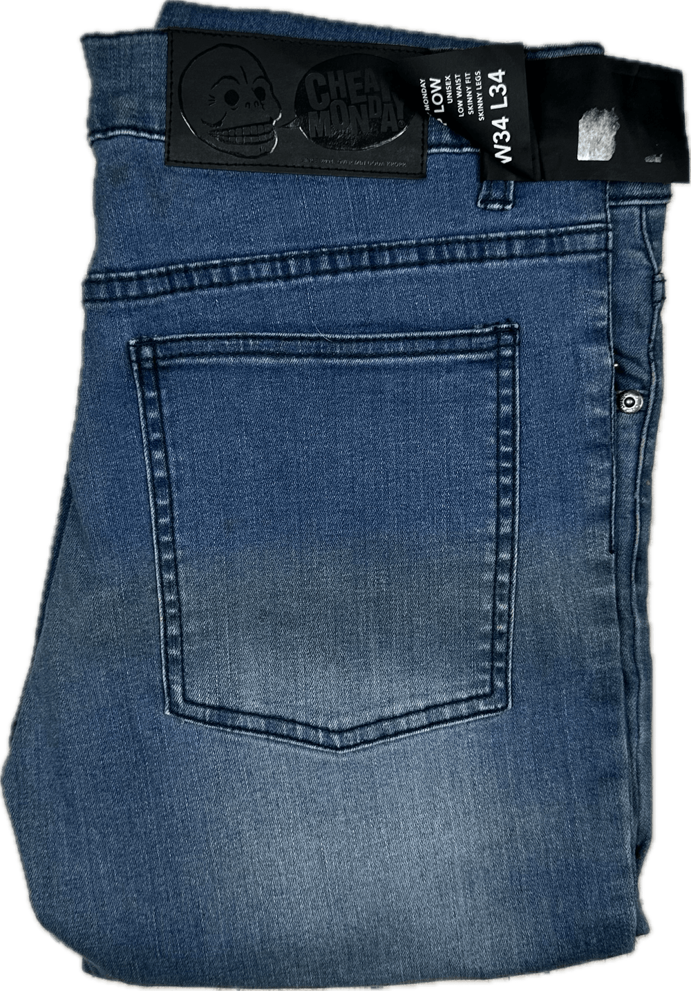 NWT - Cheap Monday 'Zip Low Mahmud Medium' Skinny Jeans - Size 34//34 - Jean Pool