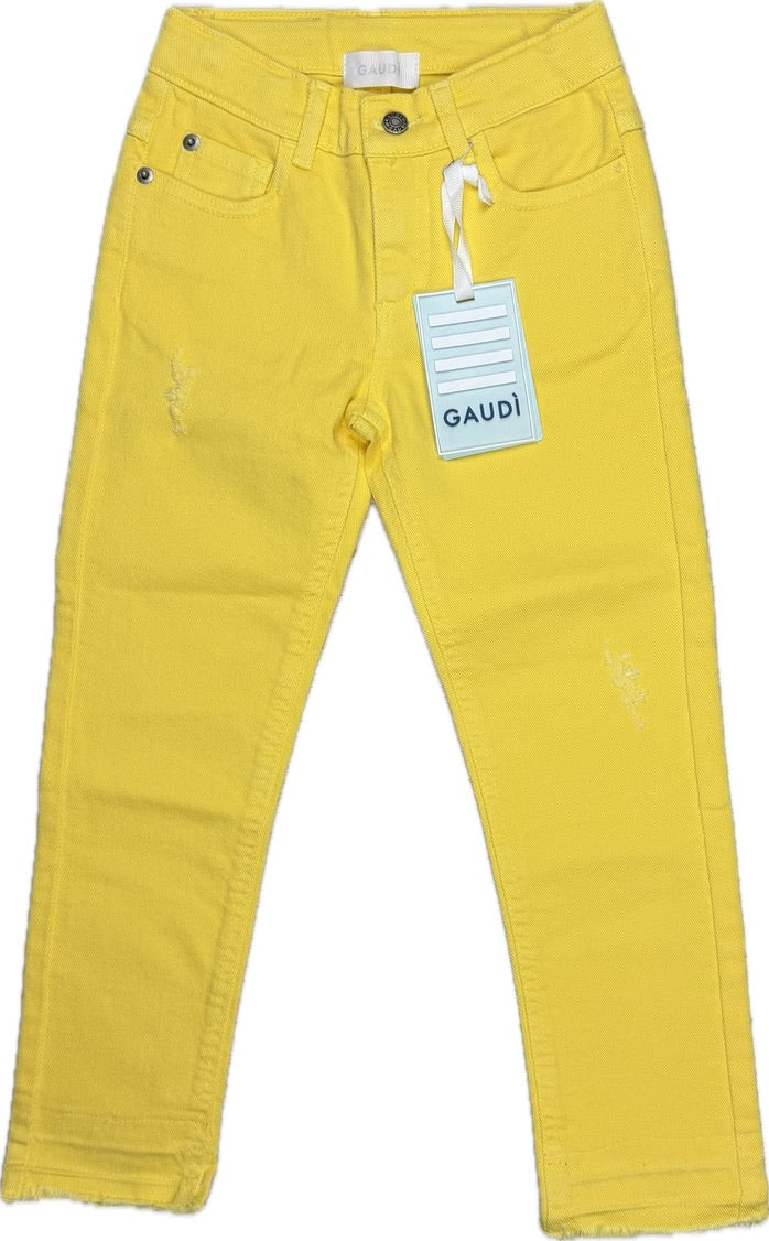 NWT - Gaudi Italy Yellow 'Shine Bright' Jeans Size - 5Y