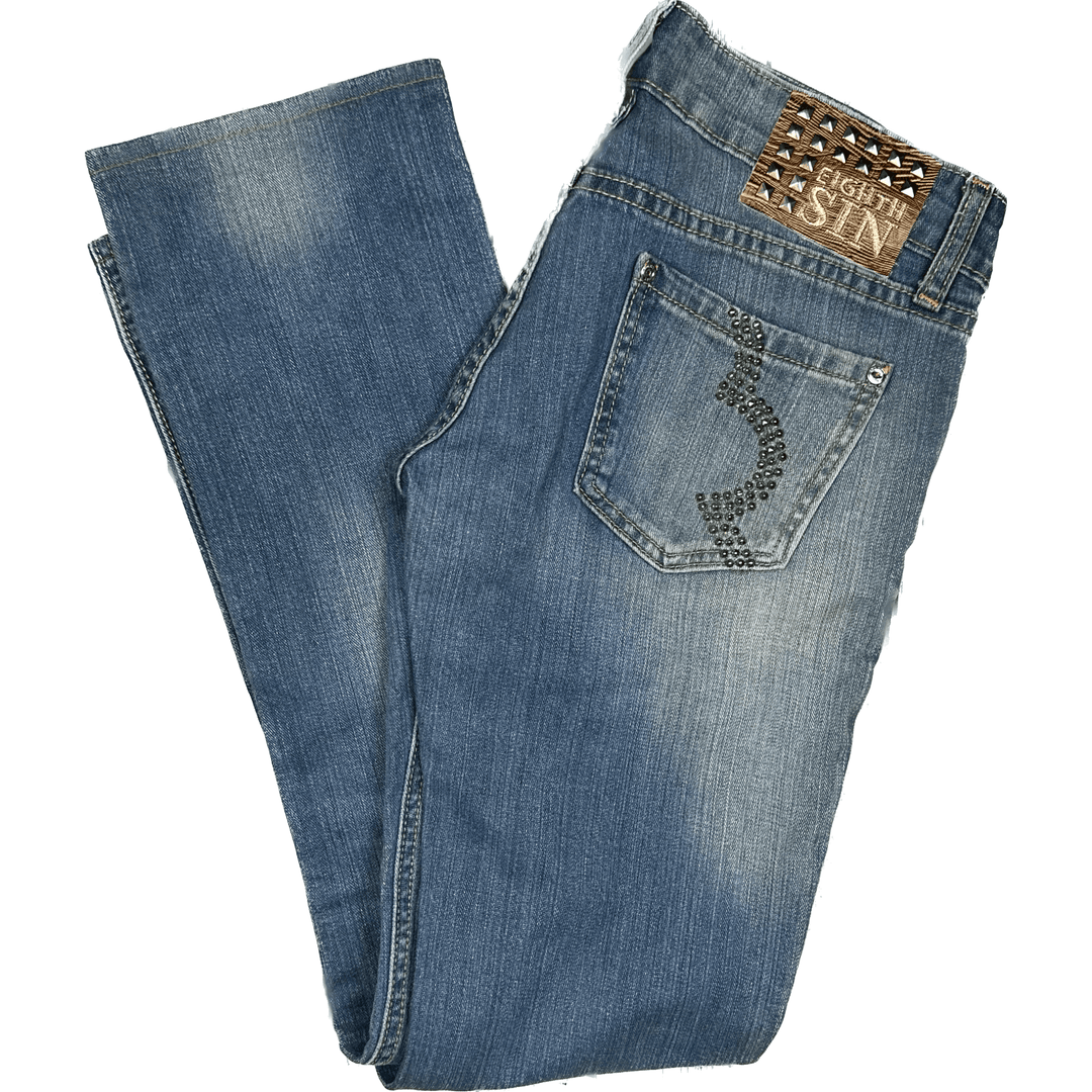 Eight Sin Ladies Super Low Rise Slim Leg Jeans -Size 27 - Jean Pool