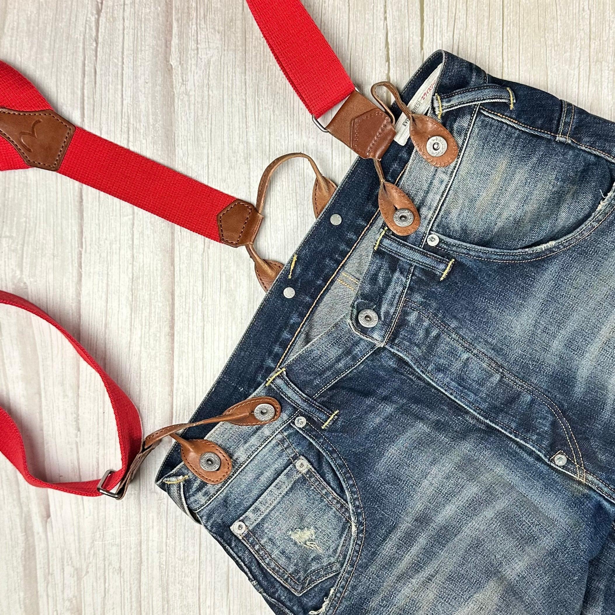 Evisu Japan Evisugenes Suspender Logo Jeans - Size 30 – Jean Pool
