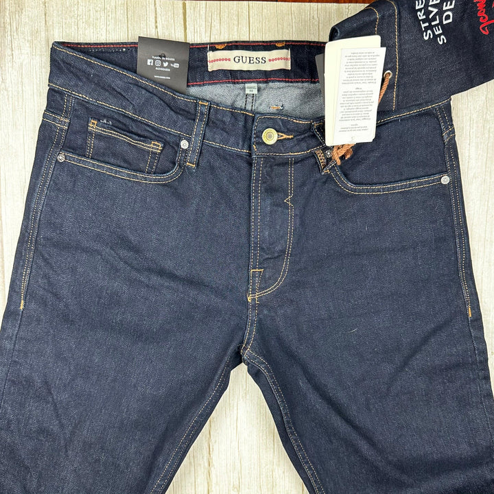 NWT- Guess Mens Slim Tapered Stretch Selvedge Jeans - Size 32R