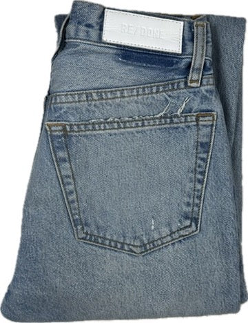 RE/DONE 70s Stovepipe Blue Straight Jeans -Size 24