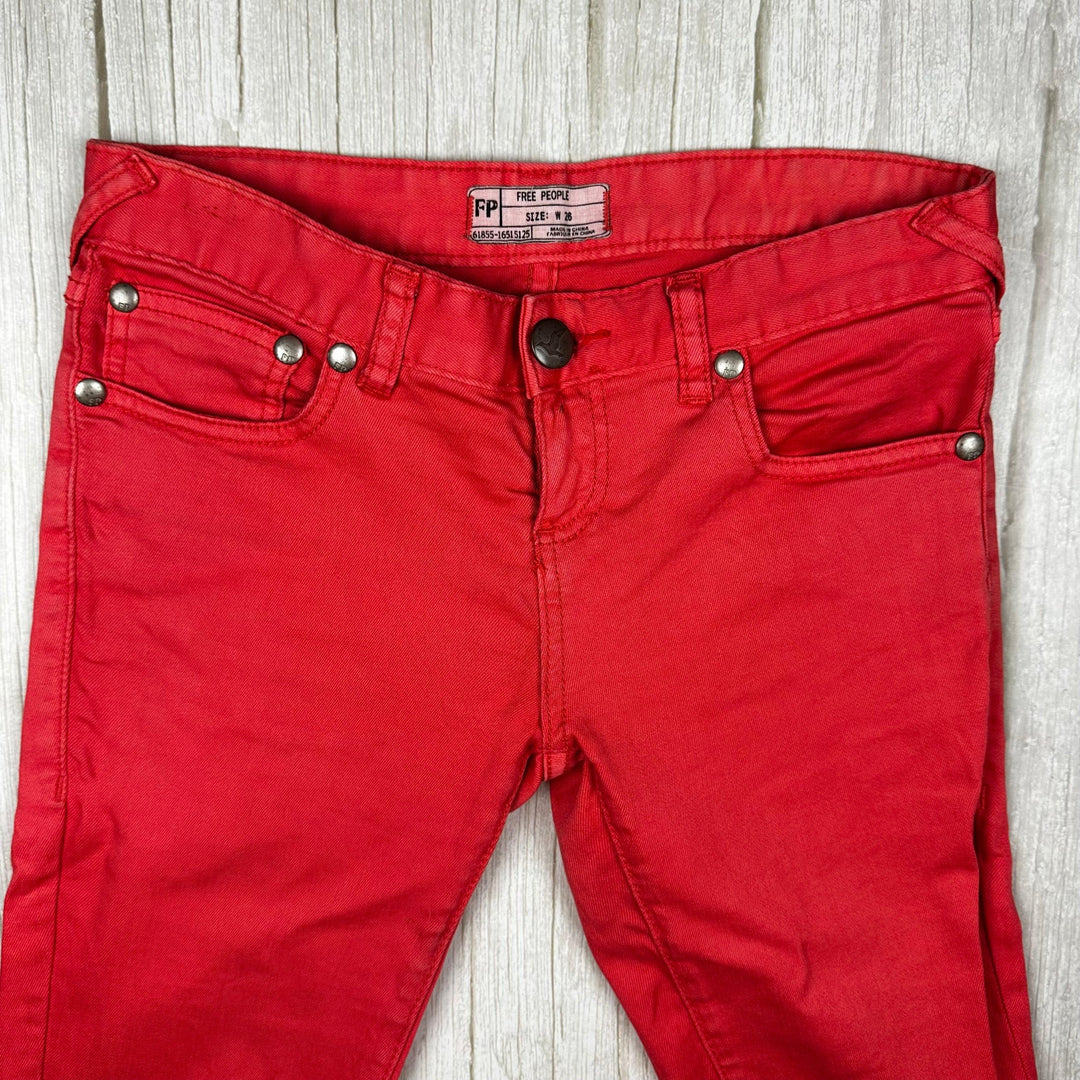 Free People Coral Low Rise Skinny Jeans -Size 26"