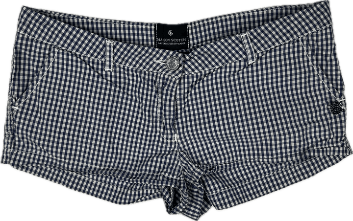 Maison Scotch 'Gingham Check' Micro Shorts - Size 8