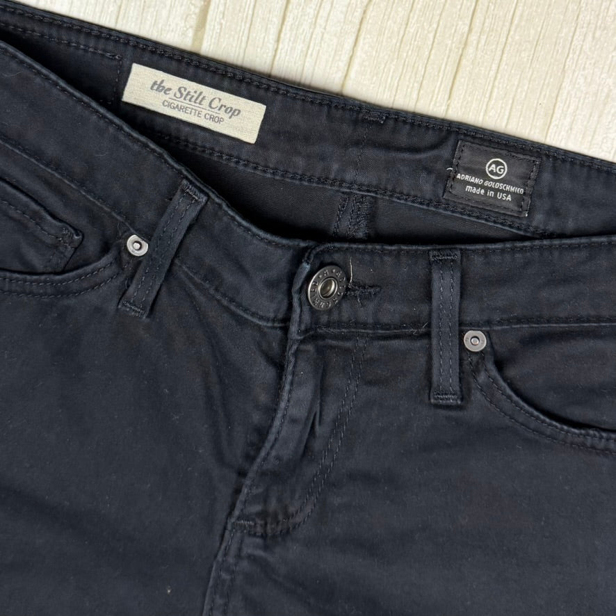 AG Adriano Goldschmied 'The Stilt Crop' Black Jeans- Size 25