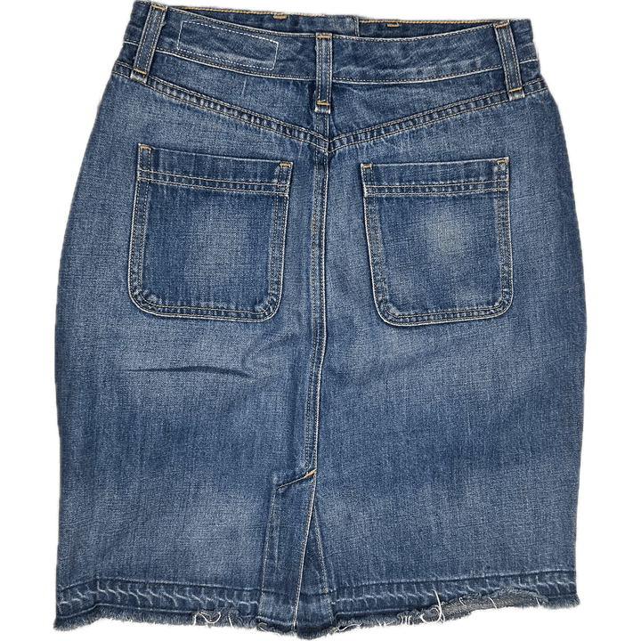 Rag & Bone Exposed Button Denim Pencil Skirt - Size 26 - Jean Pool