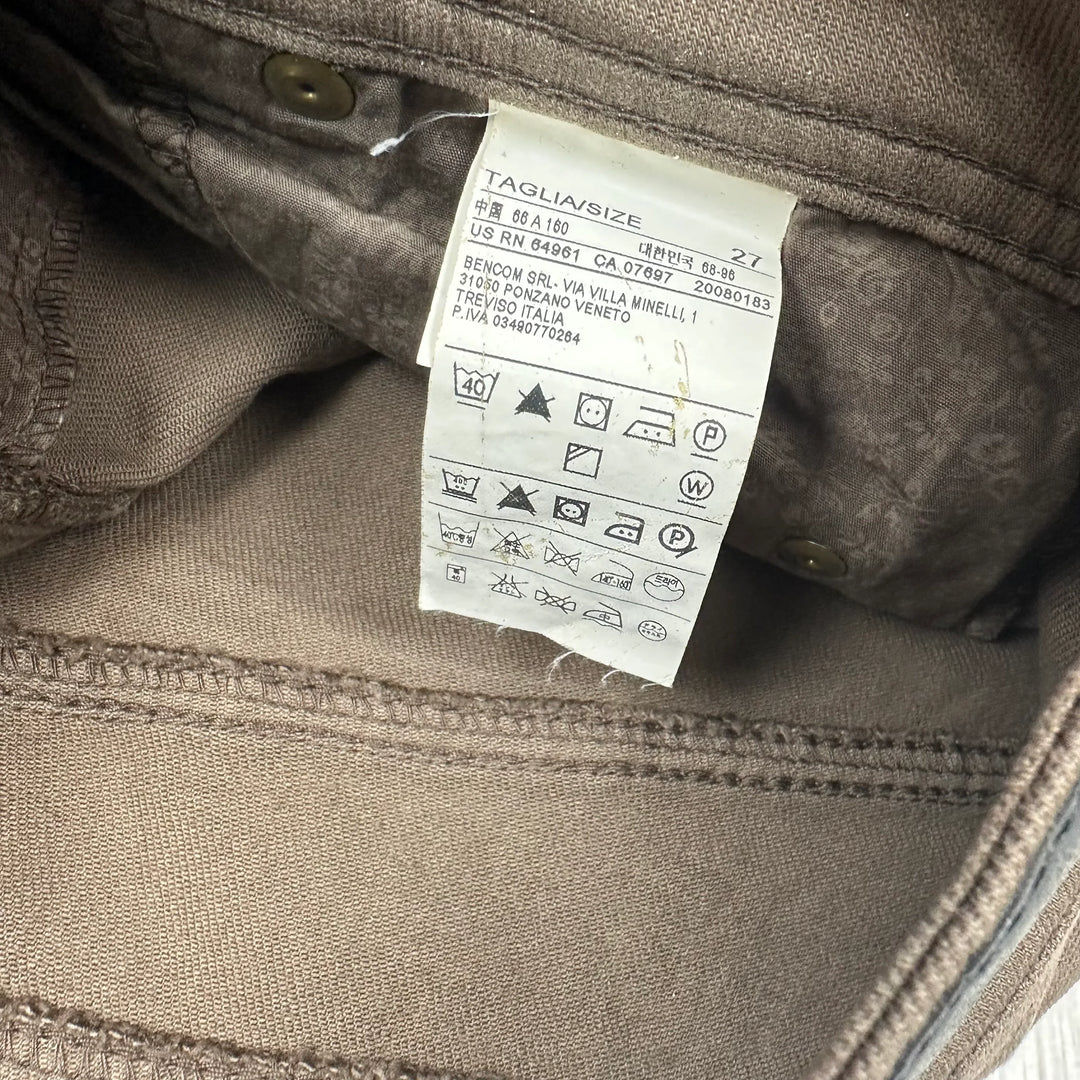 Sisley Khaki Low Slung Boyfriend Jeans -Size 27"