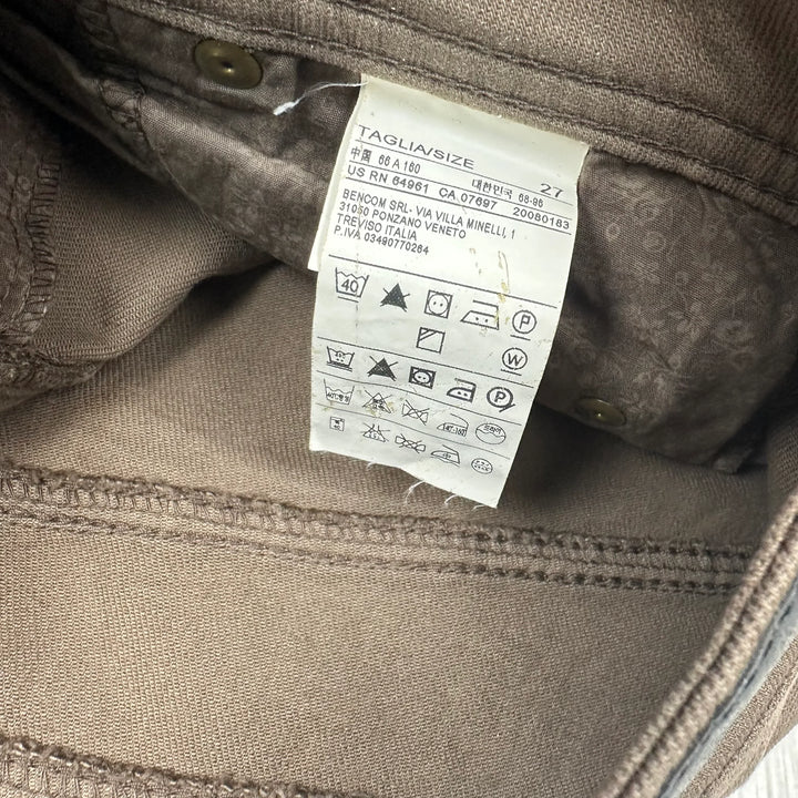 Sisley Khaki Low Slung Boyfriend Jeans -Size 27"