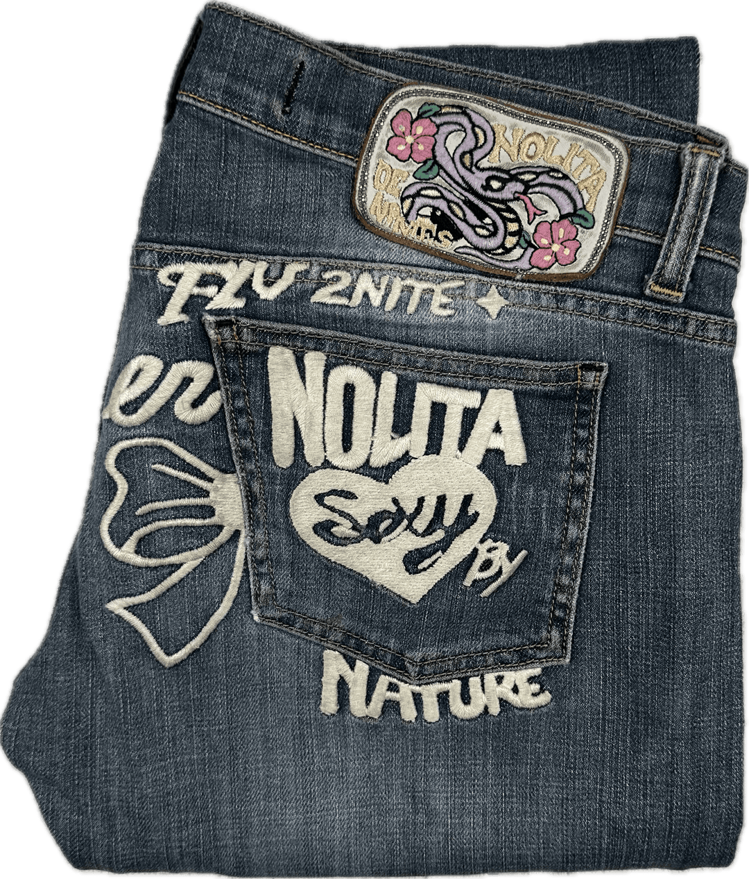 Nolita - Stunning Logo Seat Low Rise Jeans -Size 30 - Jean Pool