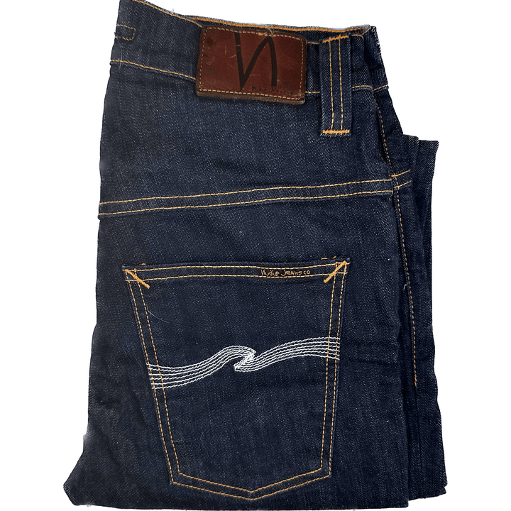 Nudie Jeans Co. 'Thin Finn' Men's Dry Ecru Embo - 31 Crop - Jean Pool