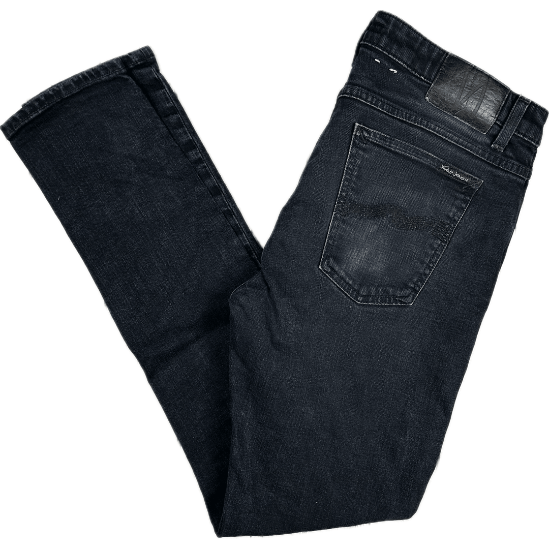 Nudie 'Skinny Lin' Black Black Wash Denim Jeans- Size 33/32 - Jean Pool