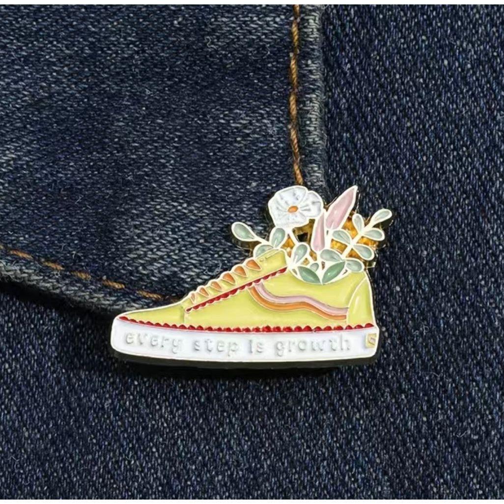 Every Step is Growth - Sneaker Enamel Pin - Jean Pool