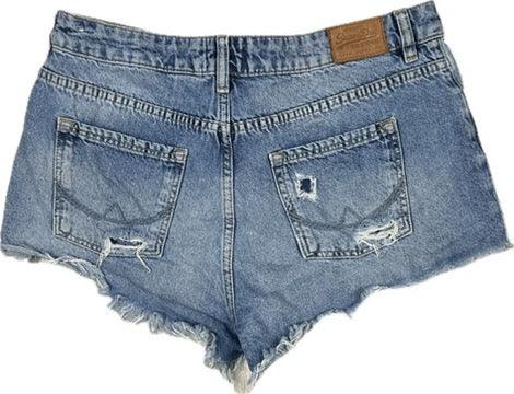 Superdry Ladies  Embroidered Denim Shorts  - Size 28