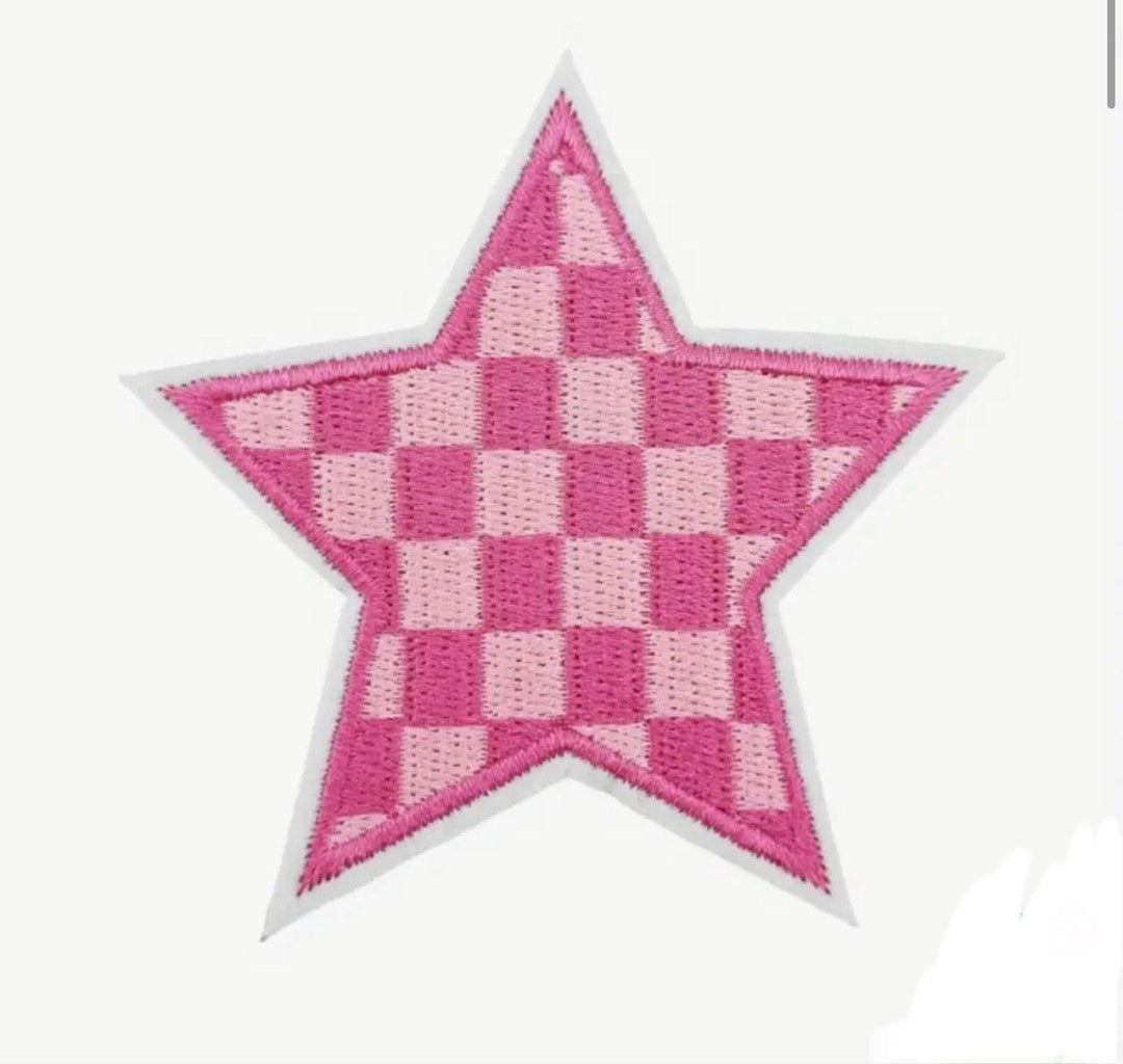 Checkered Star - Embroidered Cloth Patch - Jean Pool