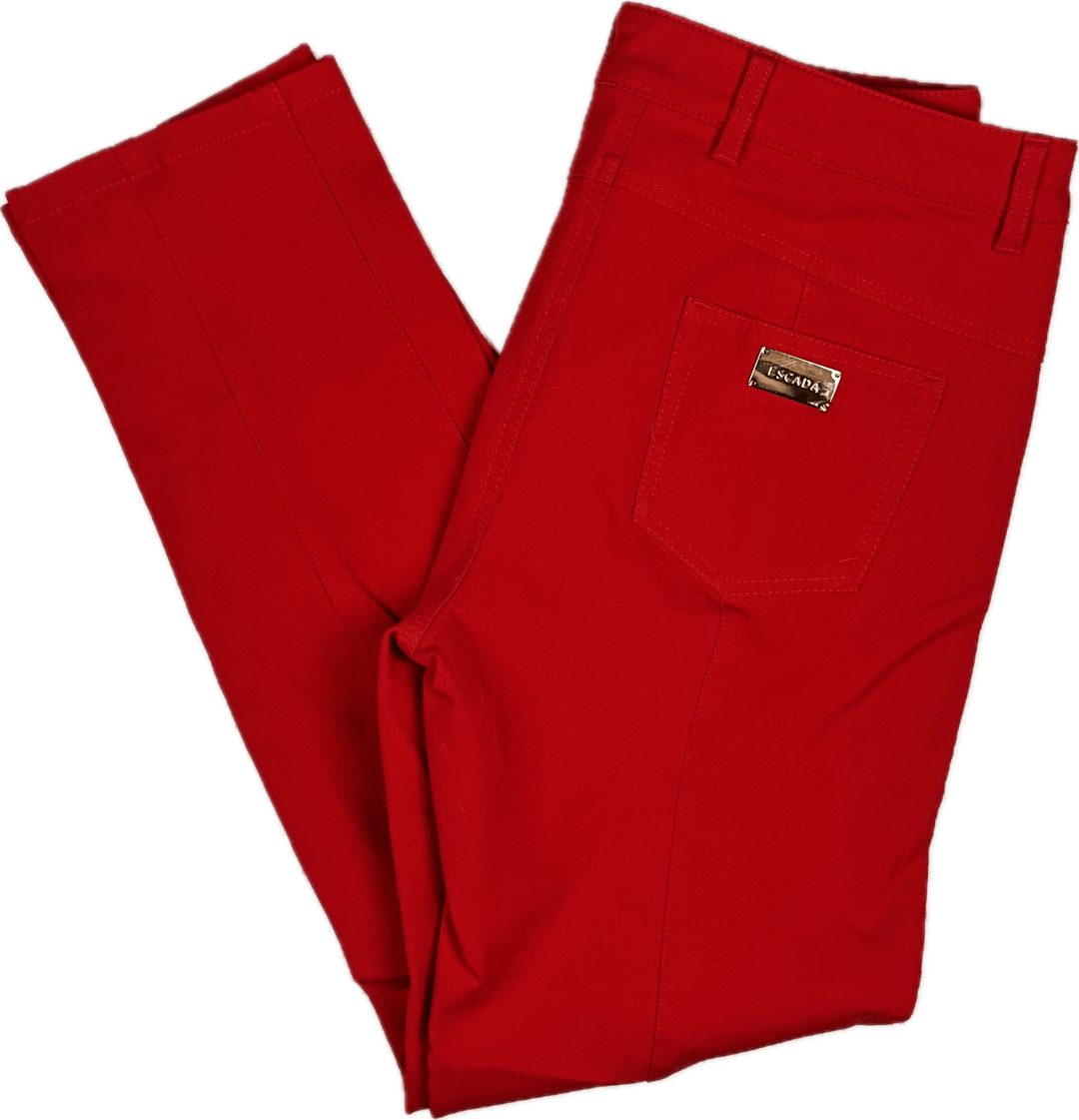Escada Ladies Red Ankle Jeans - Size 38 Euro or 10 AU - Jean Pool