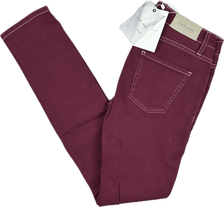 NWT- IRO France Ladies Wine Red Slim Fit Jeans- Size 27