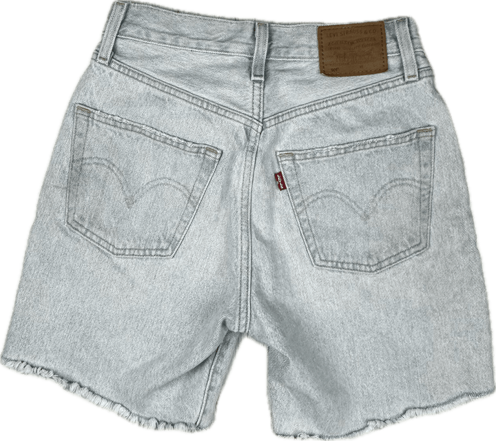 Levis Premium 501 Ladies Distressed Denim Shorts - Size 24