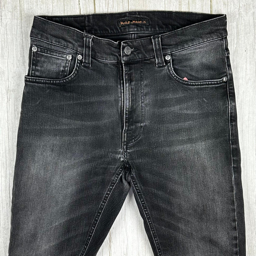 Nudie 'Lean Dean' Black Ridge Organic Cotton Jeans- Size 31/32 - Jean Pool