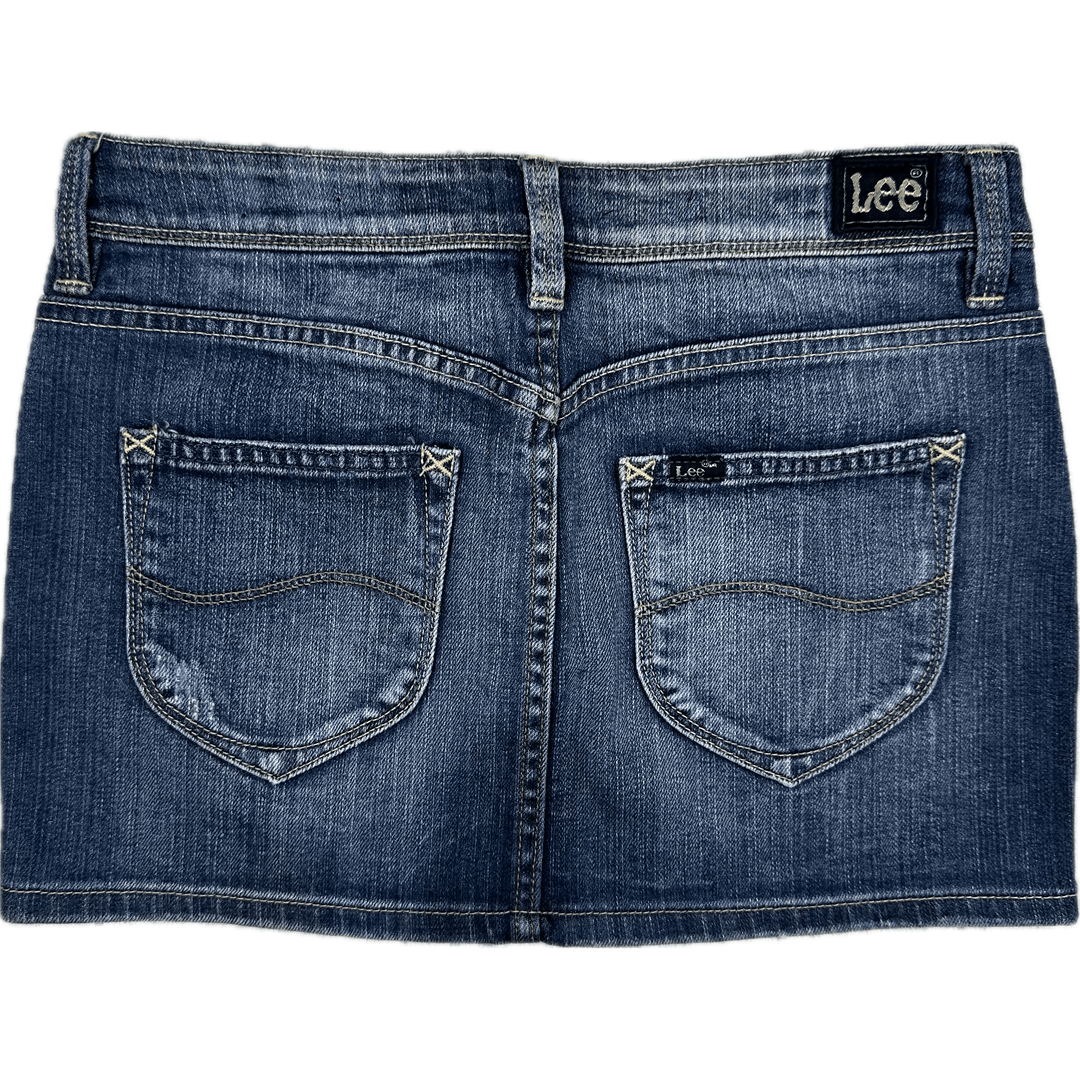 Lee Ladies 'Supamini- L1' Denim Mini Skirt - Size 9 - Jean Pool