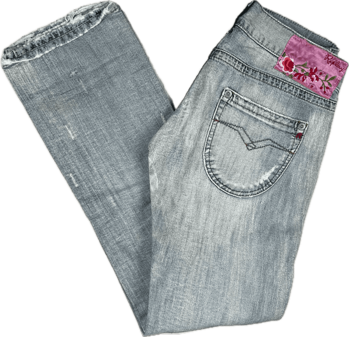 Replay Ladies Denim Rose Label Relaxed Fit Jeans- Suit Size 9/10