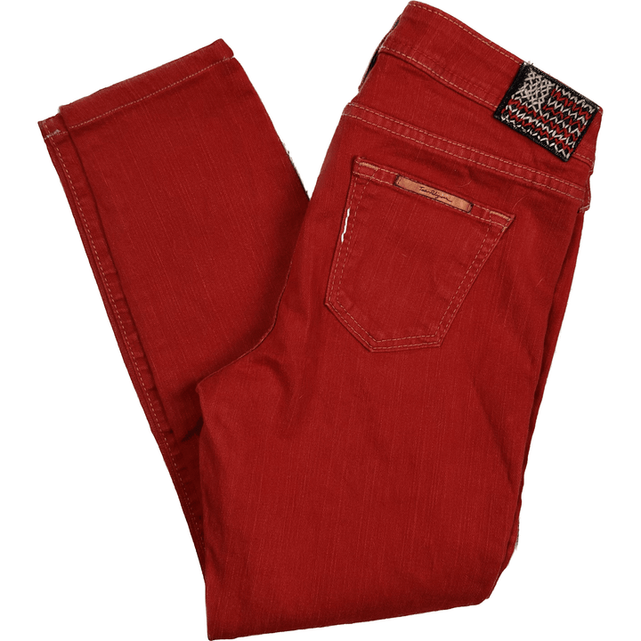 True Religion 'Halle' Red Skinny Jeans- Size 28 - Jean Pool