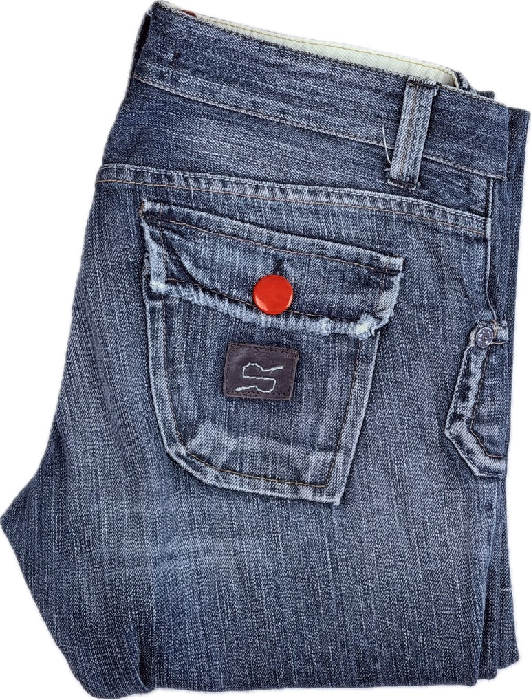RA-RE Rag Recycle - Y2K Stunning Italian Distressed Jeans  -Size 30