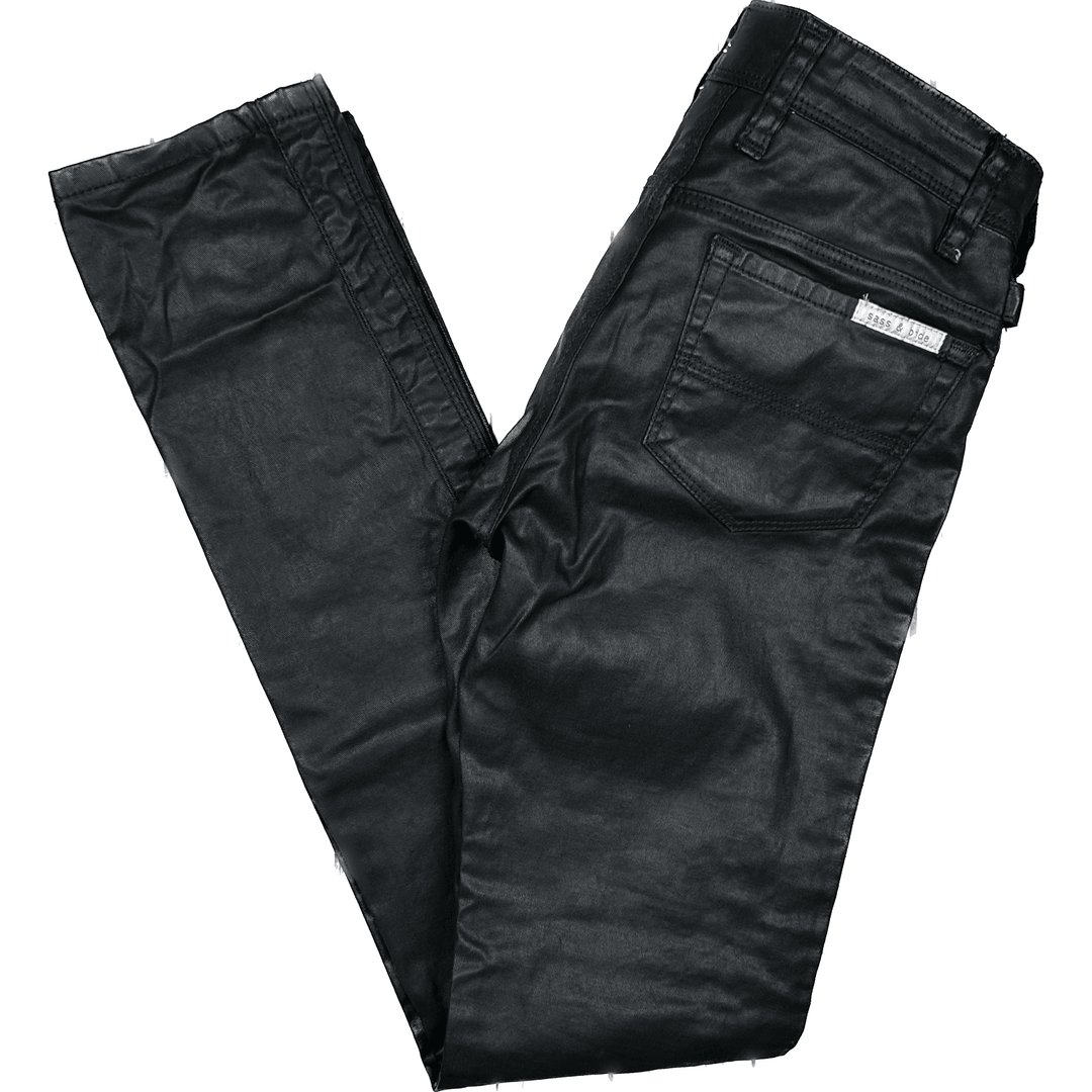 Sass & Bide Ladies Low Rise Coated Black 'Waysiders' Jeans -Size 24 - Jean Pool
