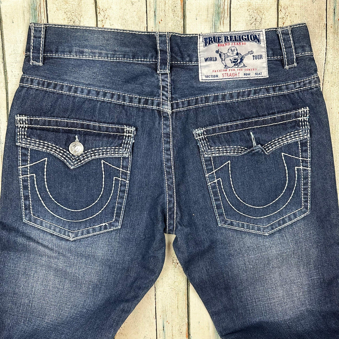 True Religion Mens 'Straight' Flap Top Pocket Jeans - Size 34 - Jean Pool