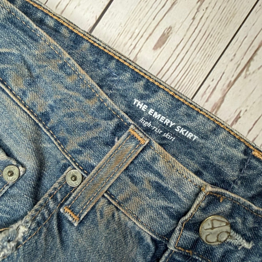 AG Adriano Goldschmied Distressed 'The Emery' Denim Skirt - Size 28