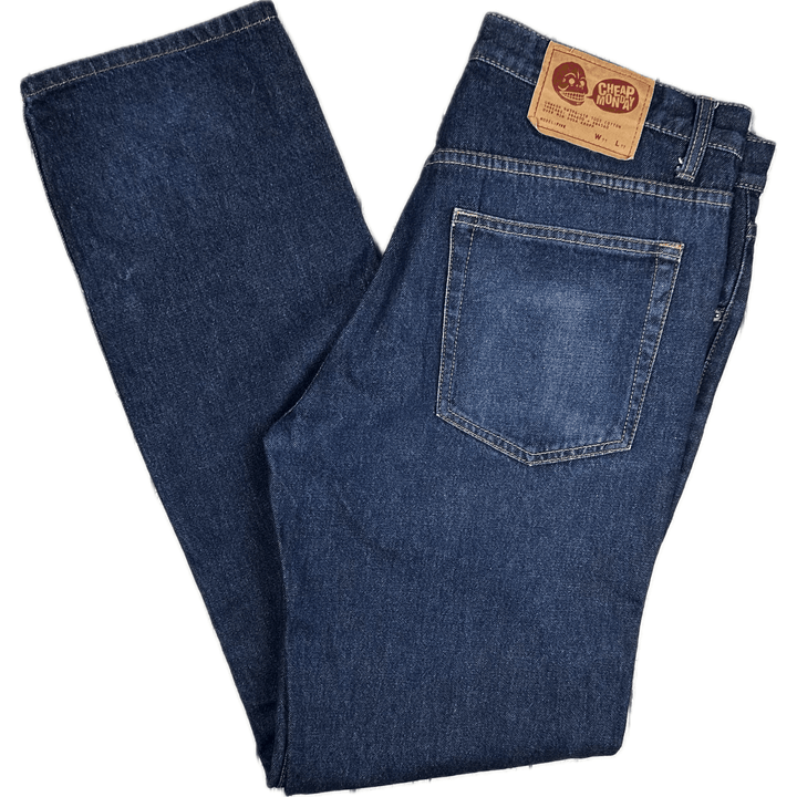 Cheap Monday 'Five Unwash' Straight Jeans - Size 33/34 - Jean Pool