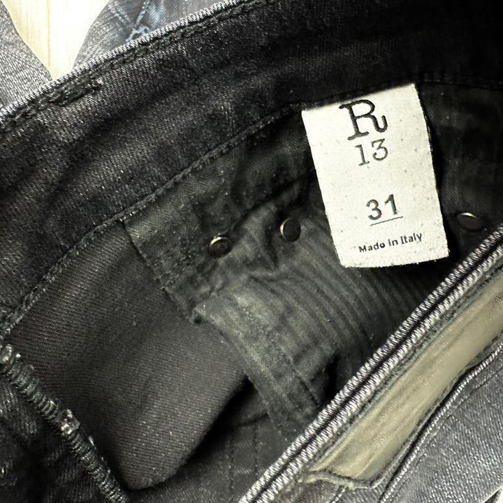 R13 Made in Italy 'Boy Skinny' Washed Black Jeans- Size 31