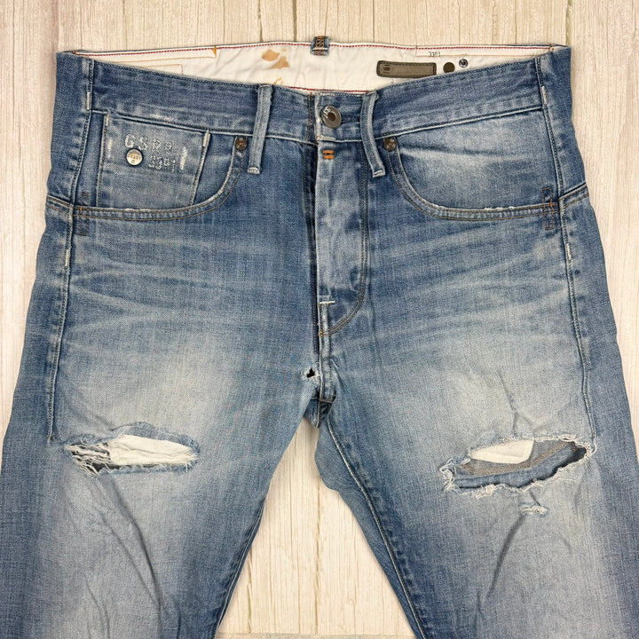 G Star RAW Mens 'Structor Straight' Trashed Jeans -Size 32