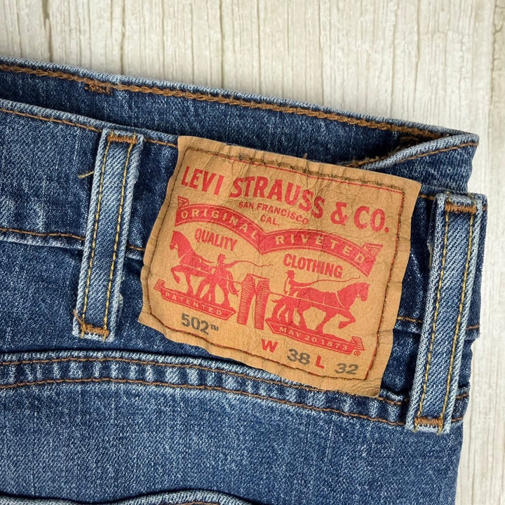 Levis 502 Button Fly Mens Straight Fit Jeans - Size 38/32