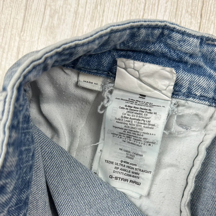 G Star RAW Womens 'Tedie' Ultra High Straight Ankle Jeans -Size 28