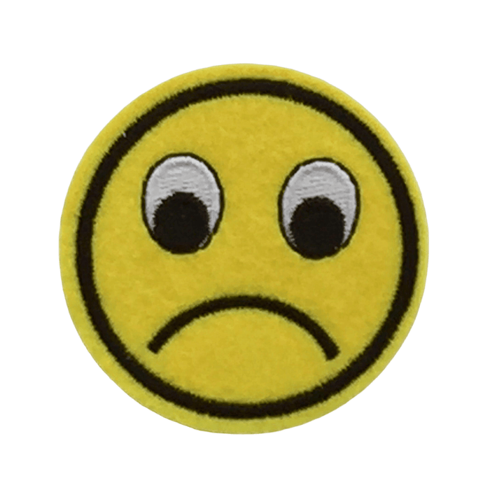 Sad Emoji- Embroidered Cloth Patch