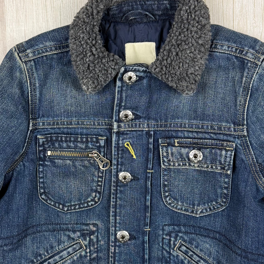 Diesel Kids Embroidered Logo Back Denim Jacket  - Size 6-8Y
