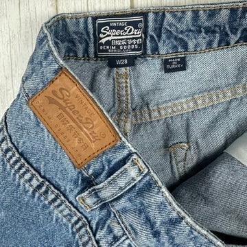 Superdry Ladies  Embroidered Denim Shorts  - Size 28