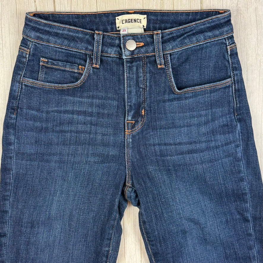 L'Agence  'Margot' High Rise Skinny Blue Ankle Jeans- Size 23