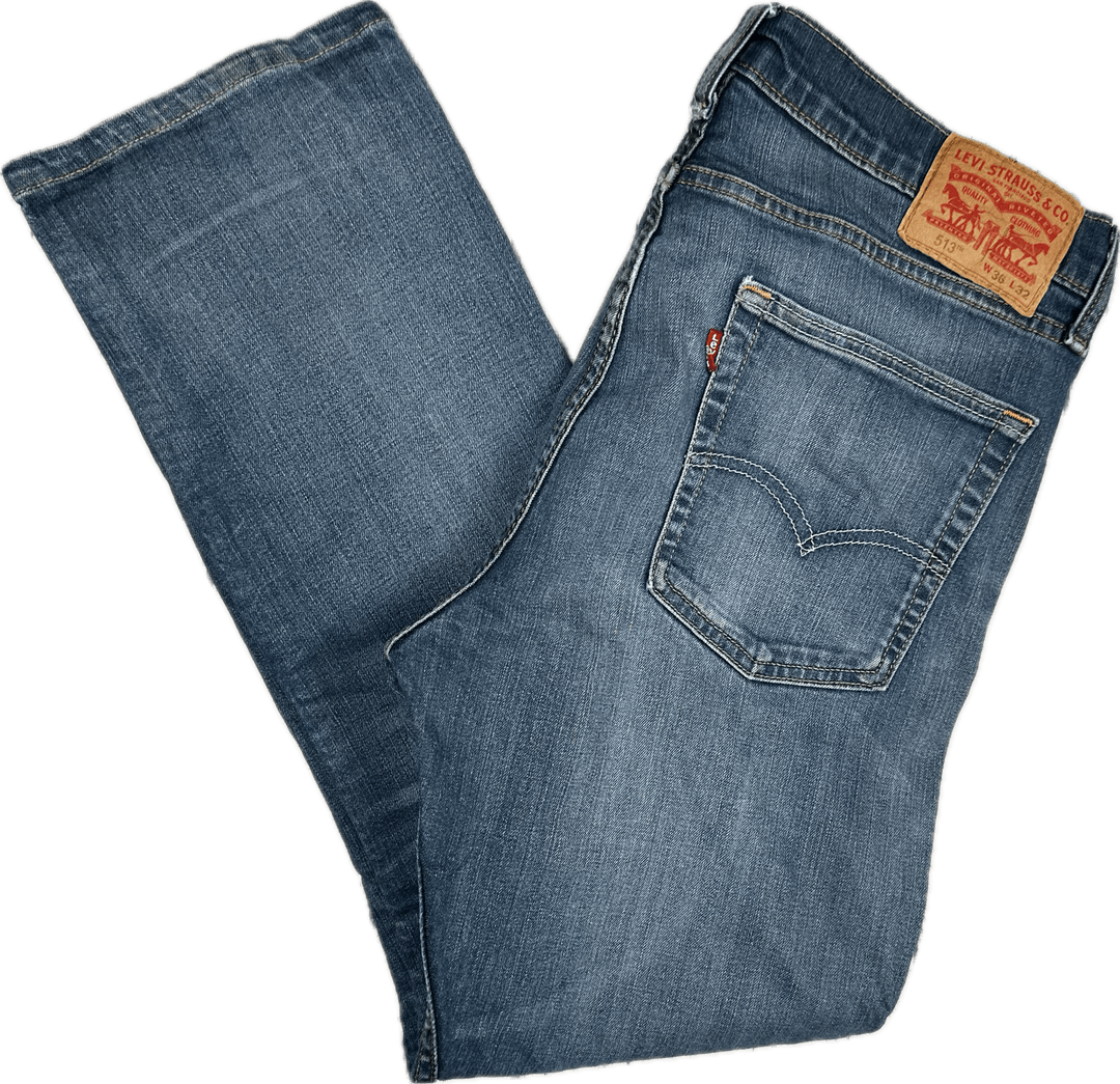 Levis Vintage Wash 513 Mens Stretch Jeans - Size 36S - Jean Pool
