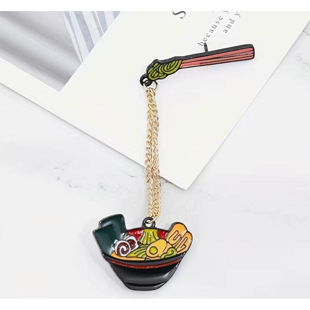 Pho and Chopsticks on Chain - Enamel Pin. - Jean Pool