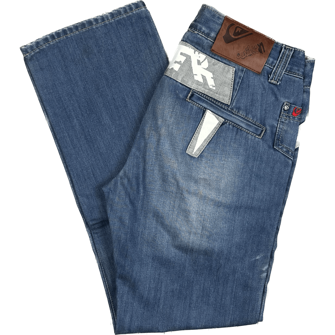 Quiksilver Mens Regular Fit Logo Seat Jeans - Size 32 - Jean Pool