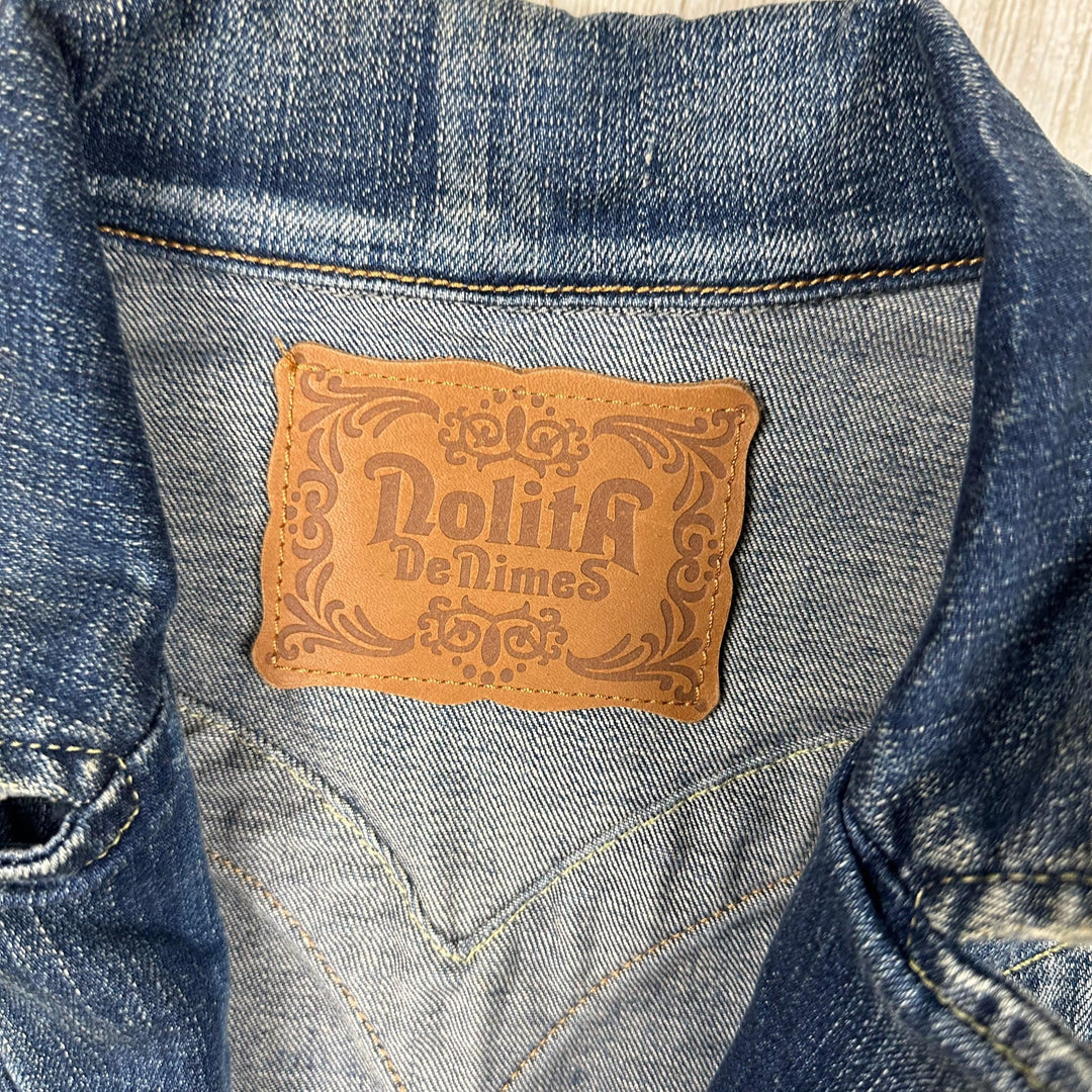 Nolita Italian Denim Jean Biker Jacket - Suit Size M - Jean Pool