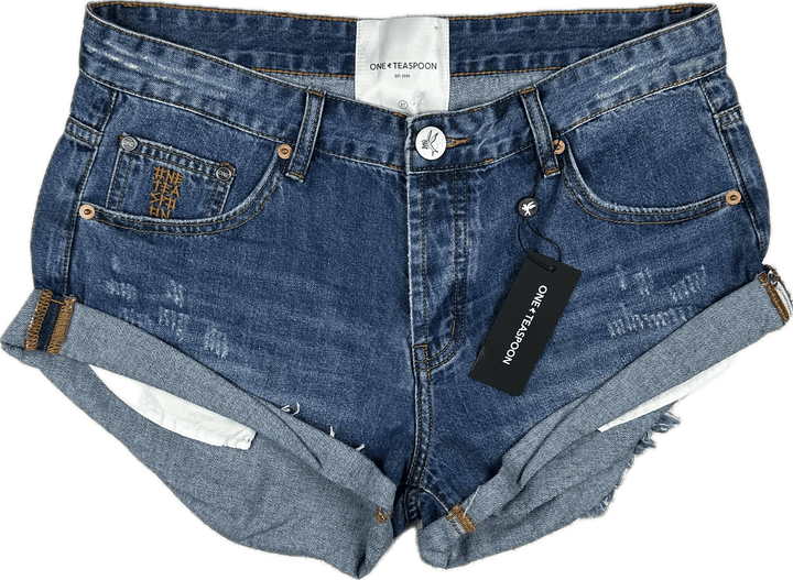 NWT - One Teaspoon Denim Low Waist 'Bandits' Shorts  - Size 27"