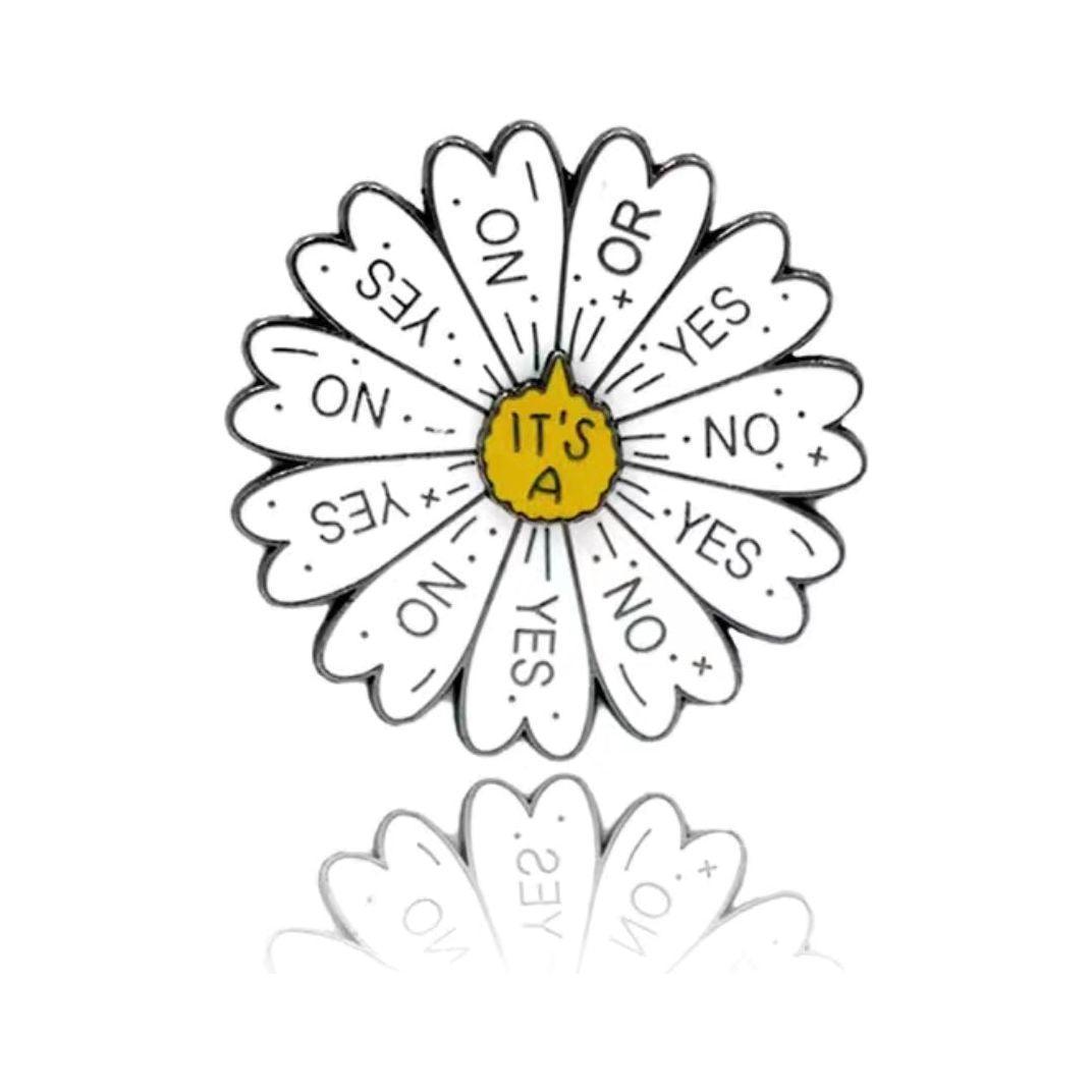 Yes/No Daisy Decider Spinner - Enamel Pin - Jean Pool