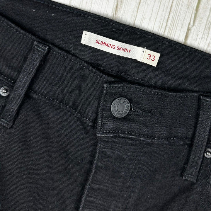 Ladies Levis Slimming Skinny Black Jeans - Size 33 or 15AU