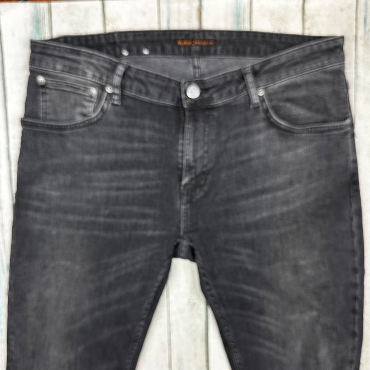 Nudie 'Skinny Lin' Worn Black Wash Denim Jeans- Size 36/32 - Jean Pool